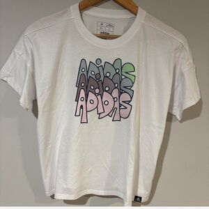 Adidas KIDS White Tee with Colorful Graphic